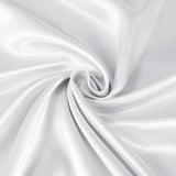 Royal Comfort Satin Sheet Set 4 Piece Fitted Flat Sheet Pillowcases  - Queen - White - Close-Up Angle