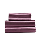 Royal Comfort Satin Sheet Set 4 Piece Fitted Flat Sheet Pillowcases - Queen - Malaga Wine