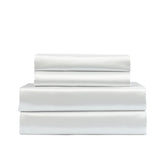 Royal Comfort Satin Sheet Set 4 Piece Fitted Flat Sheet Pillowcases - King - Silver