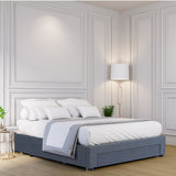Milano Decor Palermo Bed Base with Drawers Upholstered Fabric Wood Charcoal - Double - Charcoal - Top-Down View
