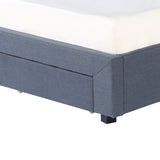 Milano Decor Palermo Bed Base with Drawers Upholstered Fabric Wood Charcoal - Double - Charcoal - Low Angle
