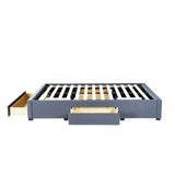 Milano Decor Palermo Bed Base with Drawers Upholstered Fabric Wood Charcoal - Double - Charcoal - Extra Image