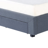 Milano Decor Palermo Bed Base with Drawers Upholstered Fabric Wood Charcoal - King - Charcoal - Low Angle
