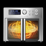 Kitchen Couture 25 Litre Air Fryer Oven French Door Multifunctional Silver - Top-Down View