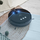 MyGenie Laser Smart Pro IQ 360 Robot Vacuum Cleaner Black WIFI Remote Control - Front View