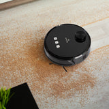 MyGenie Laser Smart Pro IQ 360 Robot Vacuum Cleaner Black WIFI Remote Control - Top-Down View
