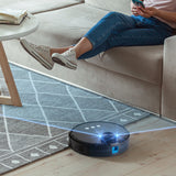MyGenie Laser Smart Pro IQ 360 Robot Vacuum Cleaner Black WIFI Remote Control - Low Angle