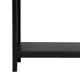 Casa Decor Tulum Rattan Console Table Entry Table Storage Hallway Wood Black - Low Angle