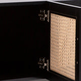 Casa Decor Tulum Rattan Entertainment Unit TV Stand Cabinet Storage Black - Low Angle