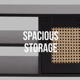 Casa Decor Tulum Rattan Coffee Table Storage Drawer Furniture Wooden Black - Extra Image