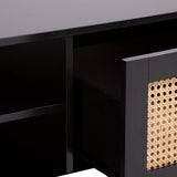 Casa Decor Tulum Rattan Coffee Table Storage Drawer Furniture Wooden Black - Low Angle