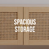 Casa Decor Santiago Rattan Entertainment Unit TV Stand Cabinet Storage Oak - Extra Image