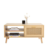 Casa Decor Santiago Rattan Coffee Table Storage Drawer Furniture Wooden Oak - 45-Degree Angle