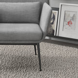 Casa Decor Cora Accent Chair Occasional Fabric Luxury Upholstered Light Grey - Side View