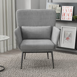 Casa Decor Cora Accent Chair Occasional Fabric Luxury Upholstered Light Grey - Top-Down View