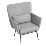 Casa Decor Cora Accent Chair Occasional Fabric Luxury Upholstered Light Grey - Extra Image