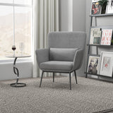 Casa Decor Cora Accent Chair Occasional Fabric Luxury Upholstered Light Grey - Extra Image
