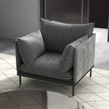 Casa Decor Camilla Luxury Upholstered 1 Seater Sofa Armchair Light Grey - Front View