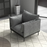 Casa Decor Camilla Luxury Upholstered 1 Seater Sofa Armchair Light Grey - Top-Down View