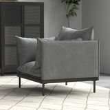 Casa Decor Camilla Luxury Upholstered 1 Seater Sofa Armchair Light Grey - 45-Degree Angle
