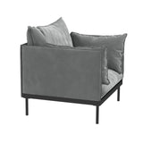 Casa Decor Camilla Luxury Upholstered 1 Seater Sofa Armchair Light Grey - Close-Up Angle