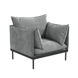 Casa Decor Camilla Luxury Upholstered 1 Seater Sofa Armchair Light Grey - Extra Image