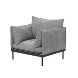 Casa Decor Camilla Luxury Upholstered 1 Seater Sofa Armchair Light Grey - Extra Image