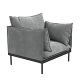 Casa Decor Camilla Luxury Upholstered 1 Seater Sofa Armchair Light Grey - Extra Image