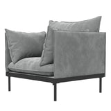 Casa Decor Camilla Luxury Upholstered 1 Seater Sofa Armchair Light Grey - Extra Image