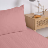 Kensington 1200 Thread Count 100% Egyptian Cotton Sheet Set Stripe - King - Desert Rose - Rear View
