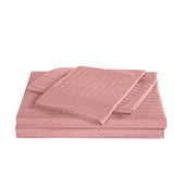 Royal Comfort Kensington 1200 Thread Count 100% Cotton Stripe Quilt Cover Set - Queen - Desert Rose