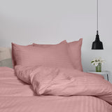 Royal Comfort Kensington 1200 Thread Count 100% Cotton Stripe Quilt Cover Set - King - Desert Rose - 45-Degree Angle