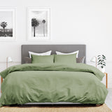 Royal Comfort Kensington 1200 Thread Count 100% Cotton Stripe Quilt Cover Set - King - Olive - Front View