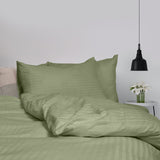 Royal Comfort Kensington 1200 Thread Count 100% Cotton Stripe Quilt Cover Set - King - Olive - 45-Degree Angle