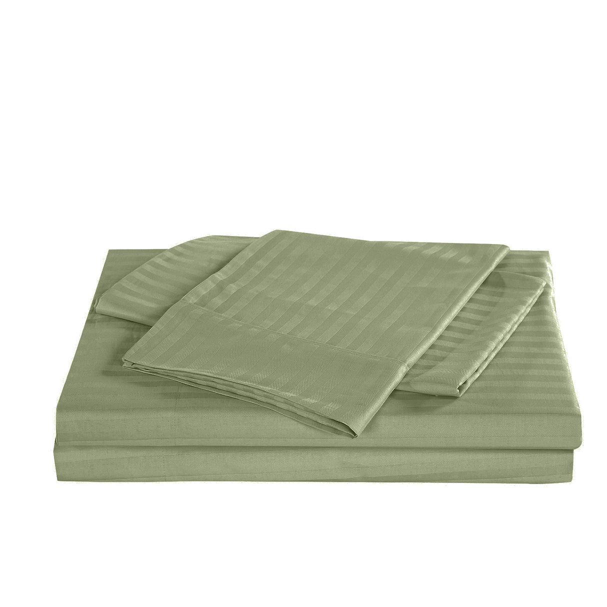 Royal Comfort Kensington 1200 Thread Count 100% Cotton Stripe Quilt Cover Set - King - Olive