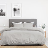 Royal Comfort Kensington 1200 Thread Count 100% Cotton Stripe Quilt Cover Set - Super King - Grey - Front View