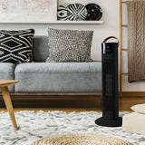 Pursonic Electric Ceramic Tower Heater Portable Oscillating Remote Control - Black - 45-Degree Angle