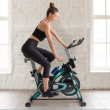 FitSmart Smart Cycle Exercise Bike Spin Bike Stationary Home Gym Fitness Black - Front View