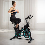 FitSmart Smart Cycle Exercise Bike Spin Bike Stationary Home Gym Fitness Black - Top-Down View