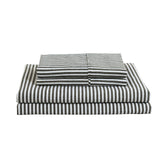 Royal Comfort Striped Flax Linen Blend Quilt Cover Set Soft Touch Bedding - King - Charcoal - Extra Image