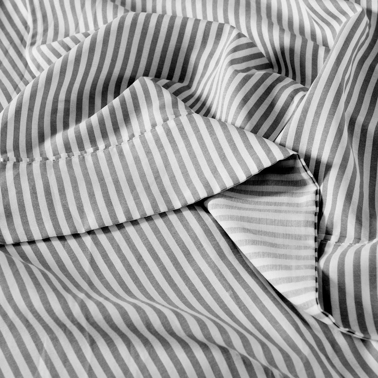 Royal Comfort Striped Flax Linen Blend Quilt Cover Set Soft Touch Bedding - King - Charcoal