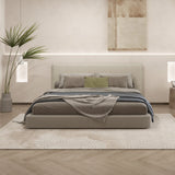 Milano Decor Gia Boucle Bedhead Headboard Upholstered Luxury Cushioned White - Queen - White - Front View