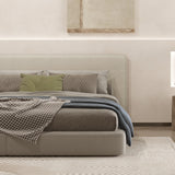 Milano Decor Gia Boucle Bedhead Headboard Upholstered Luxury Cushioned White - Queen - White - Side View