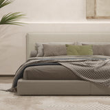 Milano Decor Gia Boucle Bedhead Headboard Upholstered Luxury Cushioned White - Queen - White - Top-Down View