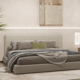 Milano Decor Gia Boucle Bedhead Headboard Upholstered Luxury Cushioned White - Queen - White - 45-Degree Angle