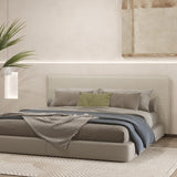 Milano Decor Gia Boucle Bedhead Headboard Upholstered Luxury Cushioned White - Queen - White - Extra Image