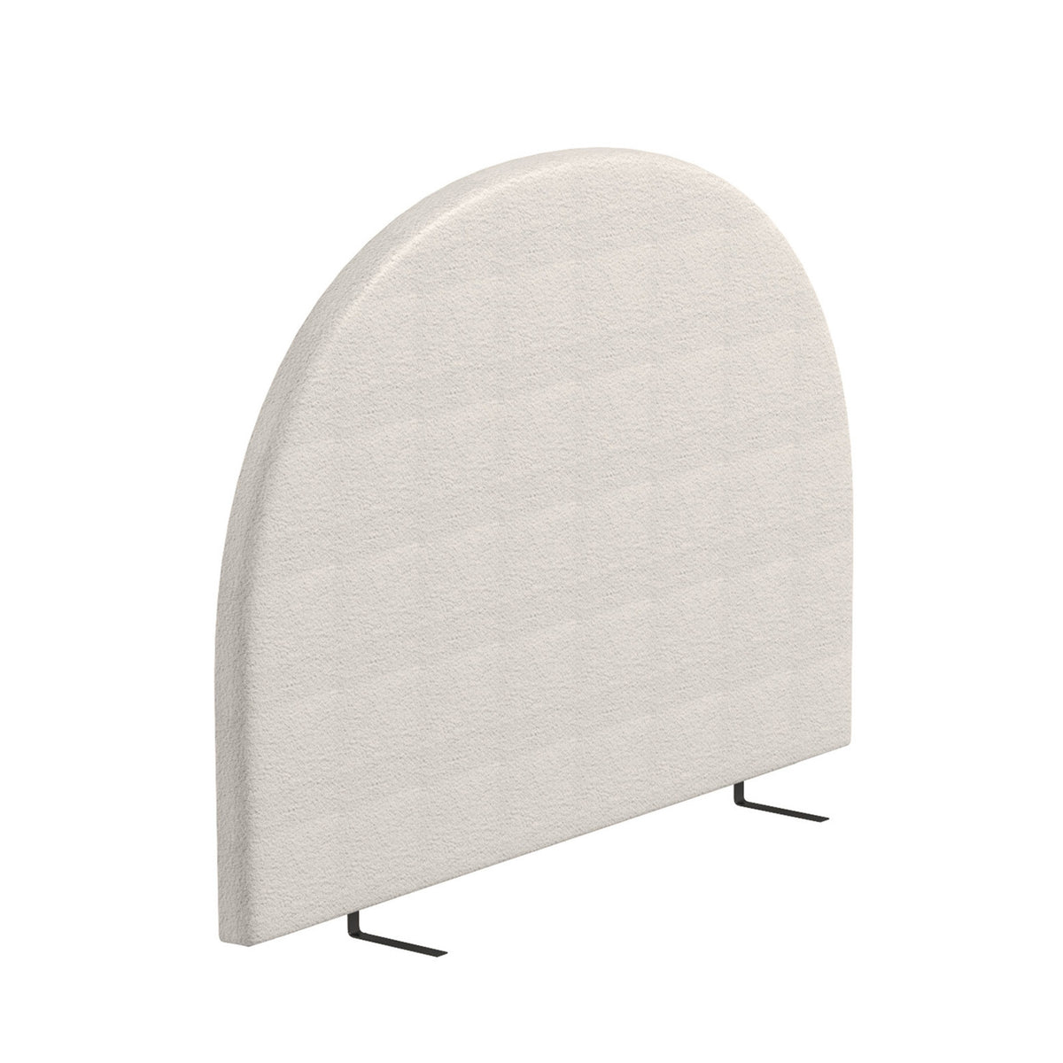 Milano Decor Ariana Curved Boucle Bedhead Headboard Upholstered Cushioned White - Queen - White