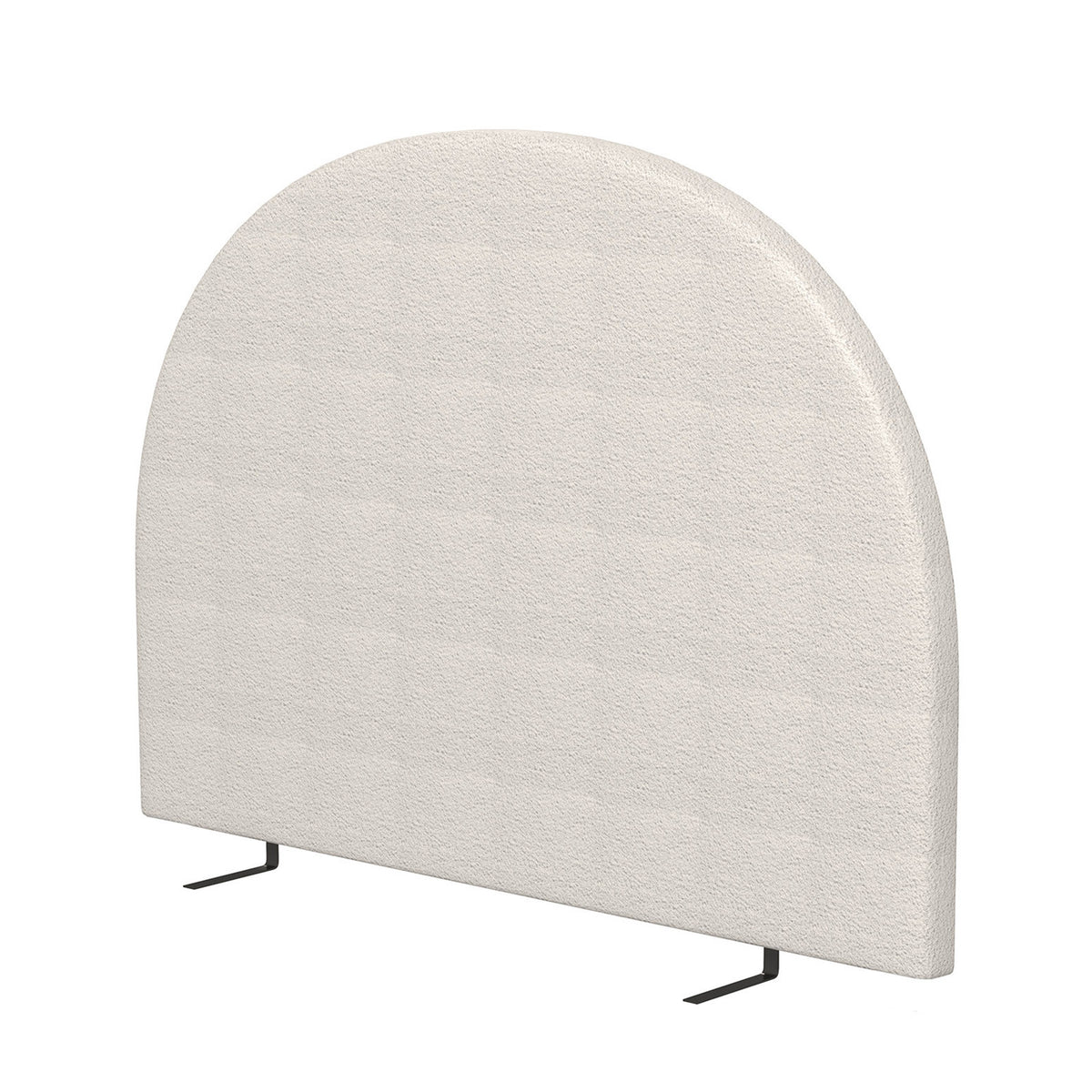 Milano Decor Ariana Curved Boucle Bedhead Headboard Upholstered Cushioned White - Queen - White