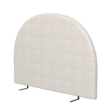 Milano Decor Ariana Curved Boucle Bedhead Headboard Upholstered Cushioned White - Queen - White - Extra Image