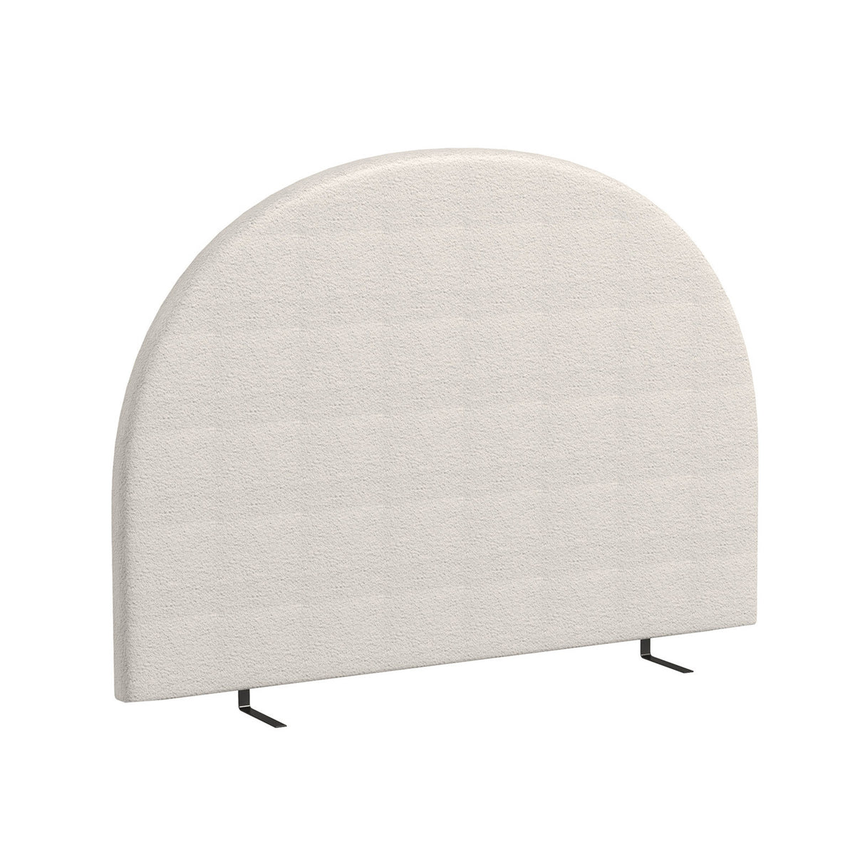 Milano Decor Ariana Curved Boucle Bedhead Headboard Upholstered Cushioned White - Queen - White